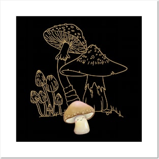 Cottagecore Aesthetic Kawaii Mushroom Whisperer Mycology Posters and Art